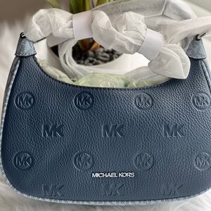 Michael kors embossed medium cora shoulder bag